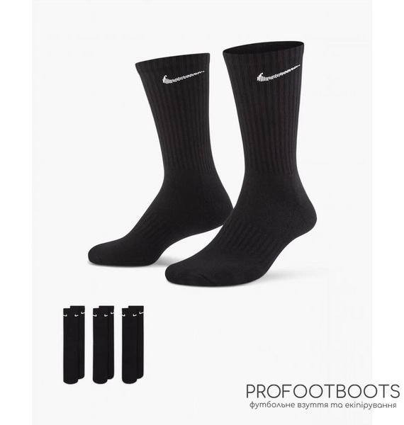 Шкарпетки унісекс Nike U Everyday Cush Crew (3 пари) Black 38-42 SX7664-010 фото